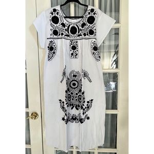 Mexican Boho Embroidered “Hippie” Mumu Dress